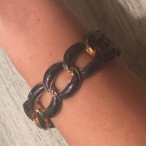 Navy and Gold Chain Look Bangle